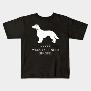 Welsh Springer Spaniel Dog White Silhouette Kids T-Shirt